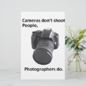 Camera's schieten geen mensen neer briefpapier (Staand voorkant)