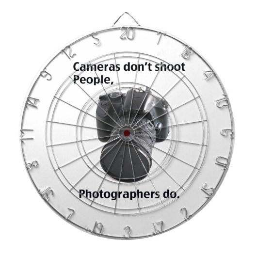 Camera's schieten geen mensen neer dartbord (Voorkant)