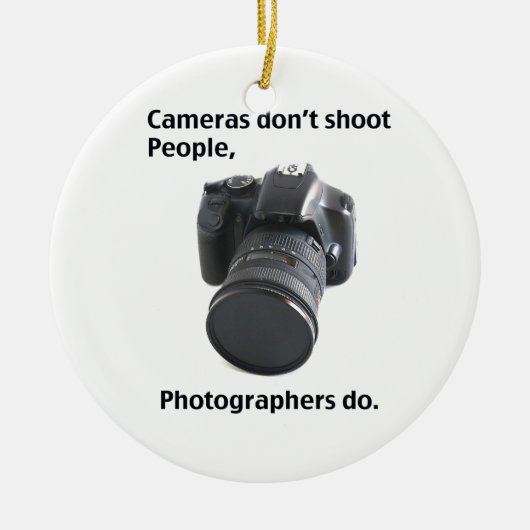 Camera's schieten geen mensen neer keramisch ornament (Voorkant)