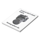 Camera's schieten geen mensen neer notitieblok (Linkerzijde)