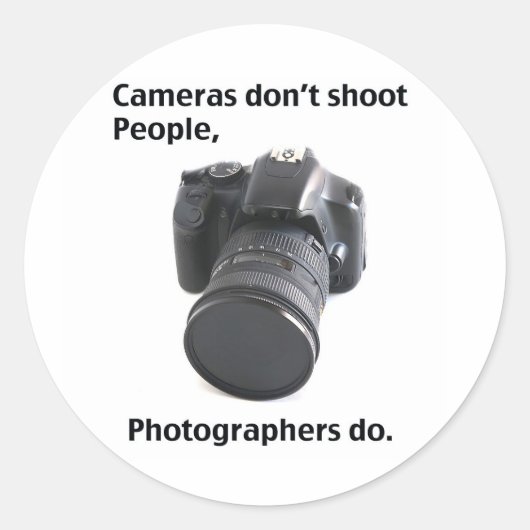 Camera's schieten geen mensen neer ronde sticker (Voorkant)