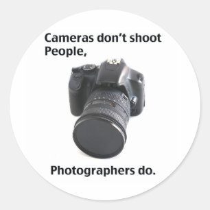 Camera's schieten geen mensen neer ronde sticker