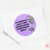 Camera's zijn alleen bedoeld voor onderzoeksdoelei ronde sticker (Envelop)