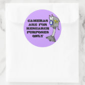 Camera's zijn alleen bedoeld voor onderzoeksdoelei ronde sticker (Tas)