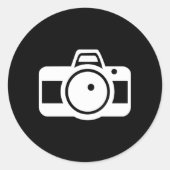 Camerasymbool Ronde Sticker (Voorkant)