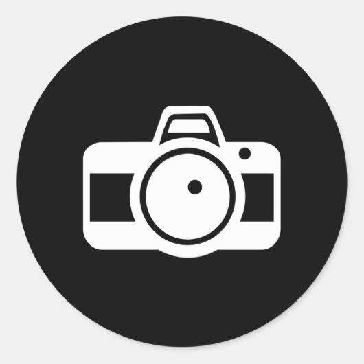 Camerasymbool Ronde Sticker (Voorkant)
