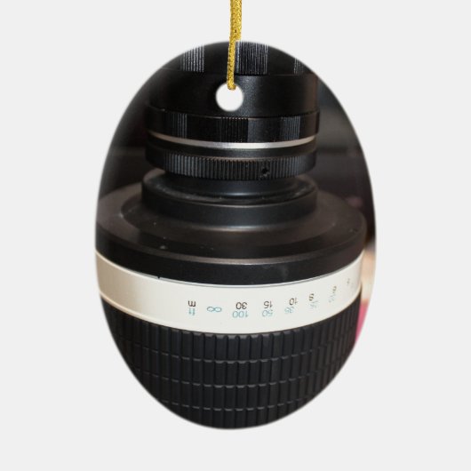 cameratelescooplens keramisch ornament (Voorkant)