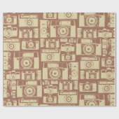 cameratroon in bruine kleuren cadeaupapier (Vlak)