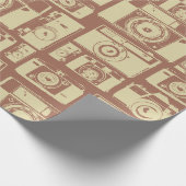 cameratroon in bruine kleuren cadeaupapier (Hoek)