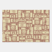  cameratroon in bruine kleuren inpakpapier vel (Voorkant)