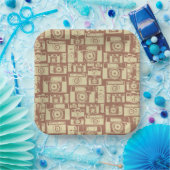  cameratroon in bruine kleuren papieren bordje (Feest)