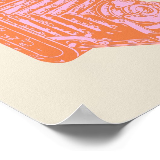  camerawerk in Oranje en roze Poster (Hoek)