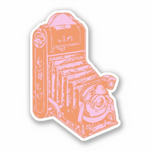  camerawerk in Oranje en roze Sticker (Voorkant)