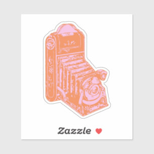  camerawerk in Oranje en roze Sticker