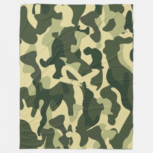 Camerdoek camouflage met initiaal voor kinderen en fleece deken (Voorkant)