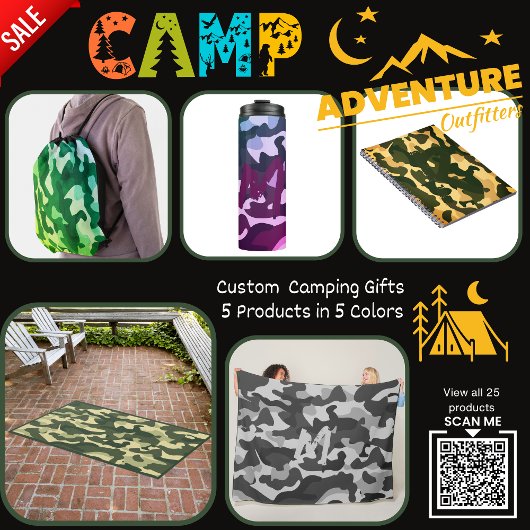 Camerdoek camouflage met initiaal voor kinderen en fleece deken