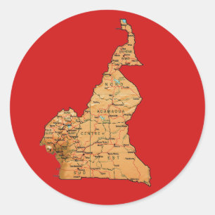 Cameroenkaartsticker Ronde Sticker