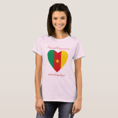 Cameroense Vlag Hartendief T-Shirt (Voorkant volledig)