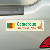 Cameroense Vlag + Landkaart Bumpersticker (Op auto)