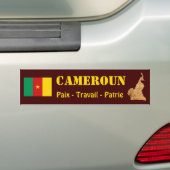 Cameroense Vlag + Landkaart Bumpersticker (Op auto)