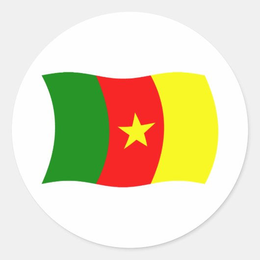Cameroense Vlagsticker Ronde Sticker (Voorkant)