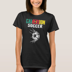 Cameroense voetbalbal in net Cameroense voetbalsup T-shirt