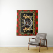 Cameron Clan Badge & Motto w/Lions Wandkleed (In situ)