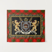 Cameron Clan Badge & Motto w/Lions Wandkleed (Voorkant (horizontaal))