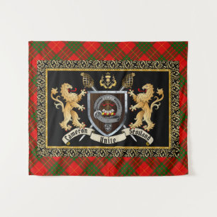 Cameron Clan Badge & Motto w/Lions Wandkleed