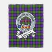Cameron Clan Badge Tartan Pset Fleece Deken (Voorkant)