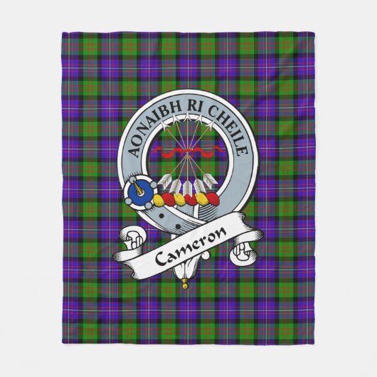 Cameron Clan Badge Tartan Pset Fleece Deken (Voorkant)