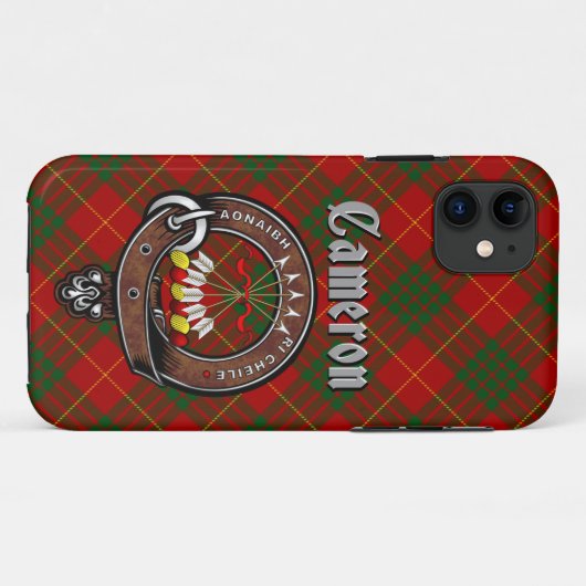 Cameron Clan Badge & Tartan Telefoon Case (Achterkant (horizontaal))