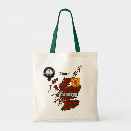 Cameron Clan Badge & Tartan Tote Bag (Voorkant)