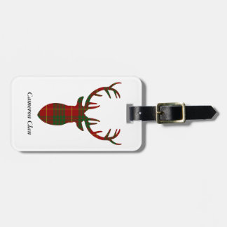 Cameron Clan Family Tartan "Antlers" Label Bagagelabel