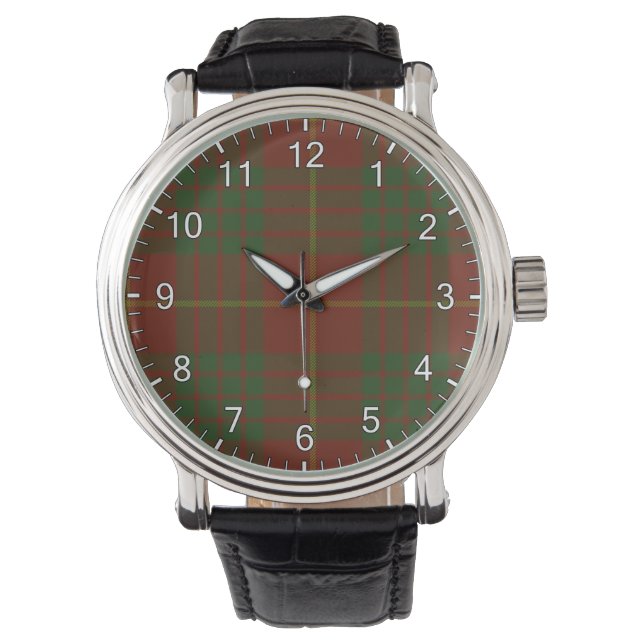 Cameron Clan Tartan Horloge (Voorkant)
