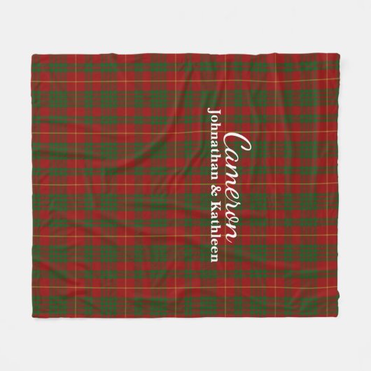 Cameron Clan Tartan Pset Fleece Blanket (Voorkant (Horizontaal))