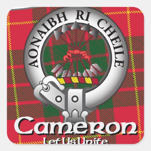 Cameron Clan Vierkante Sticker (Voorkant)