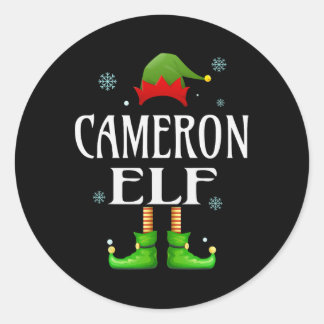 Cameron Elf Xmas Funny Mannen Familie Matching Chr Ronde Sticker