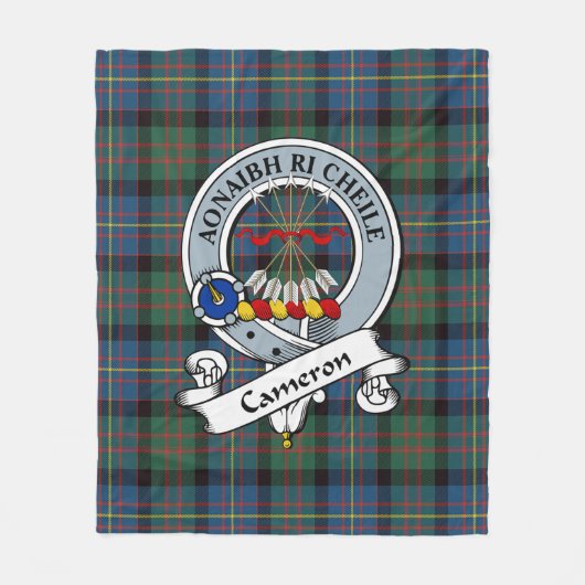 Cameron Erracht Ancient Clan Badge Tartan Pset Fleece Deken (Voorkant)