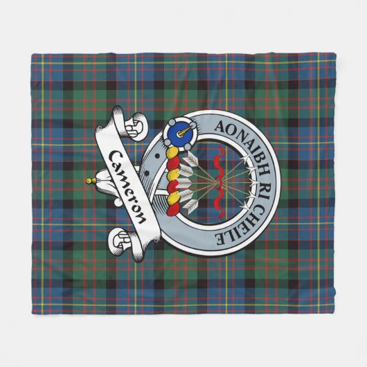 Cameron Erracht Ancient Clan Badge Tartan Pset Fleece Deken (Voorkant (Horizontaal))