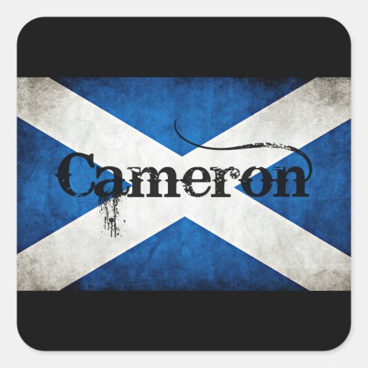 cameron grunge vlag vierkante sticker (Voorkant)