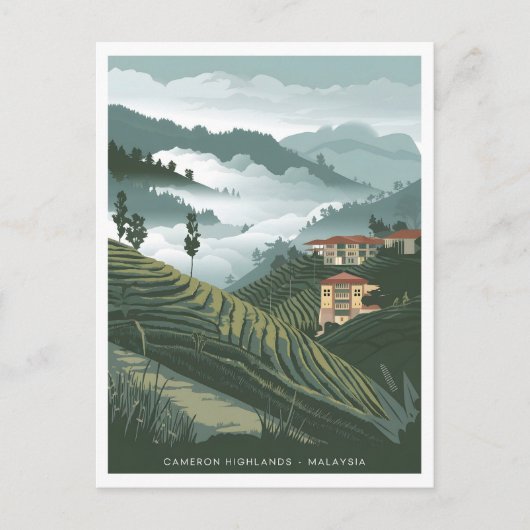 Cameron Highlands Maleisië vintage Briefkaart (Voorkant)