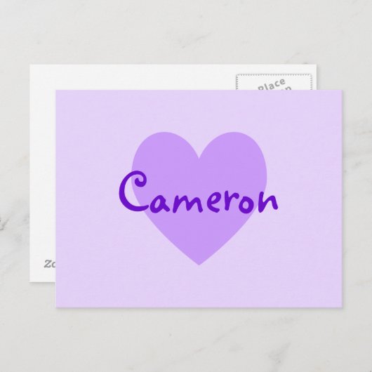 Cameron in het Paars Briefkaart (Voorkant / Achterkant)