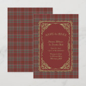 Cameron Lochiel Scottish Tartan Save The Date (Voorkant / Achterkant)