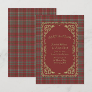 Cameron Lochiel Scottish Tartan Save The Date