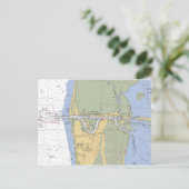 Cameron Louisiana Nautical Harbor Chart briefkaart (Staand voorkant)