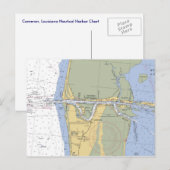 Cameron Louisiana Nautical Harbor Chart briefkaart (Voorkant / Achterkant)