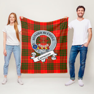 Cameron Modern Clan Badge Tartan Schotse Plaid Fleece Deken