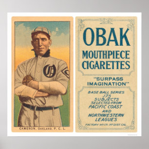 Cameron Oakland Baseball 1910 Poster