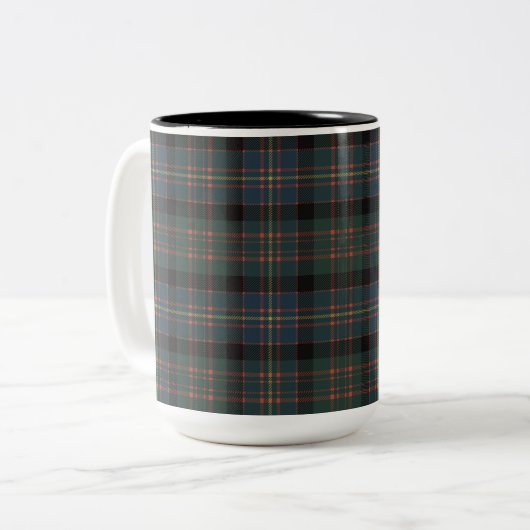 Cameron of Erracht Ancient Scottish Tartan Pset Tweekleurige Koffiemok (Voorkant links)